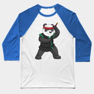 Panda as Ninja in Costume Baseball T-Shirt